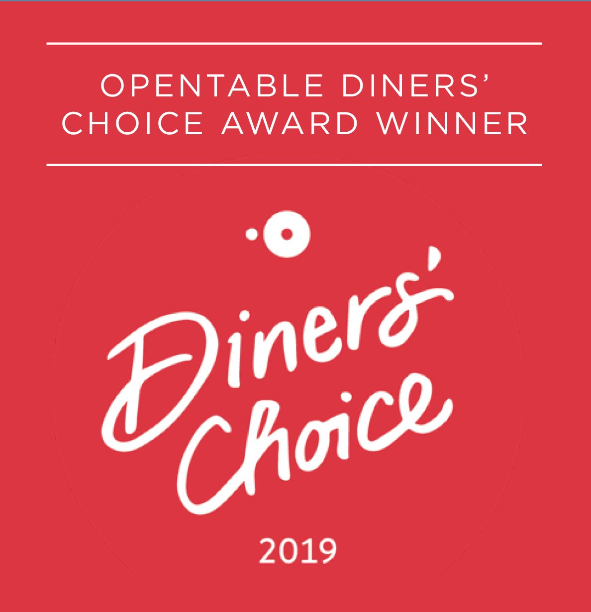 Opentable Diner's Choice Award Winner 2019